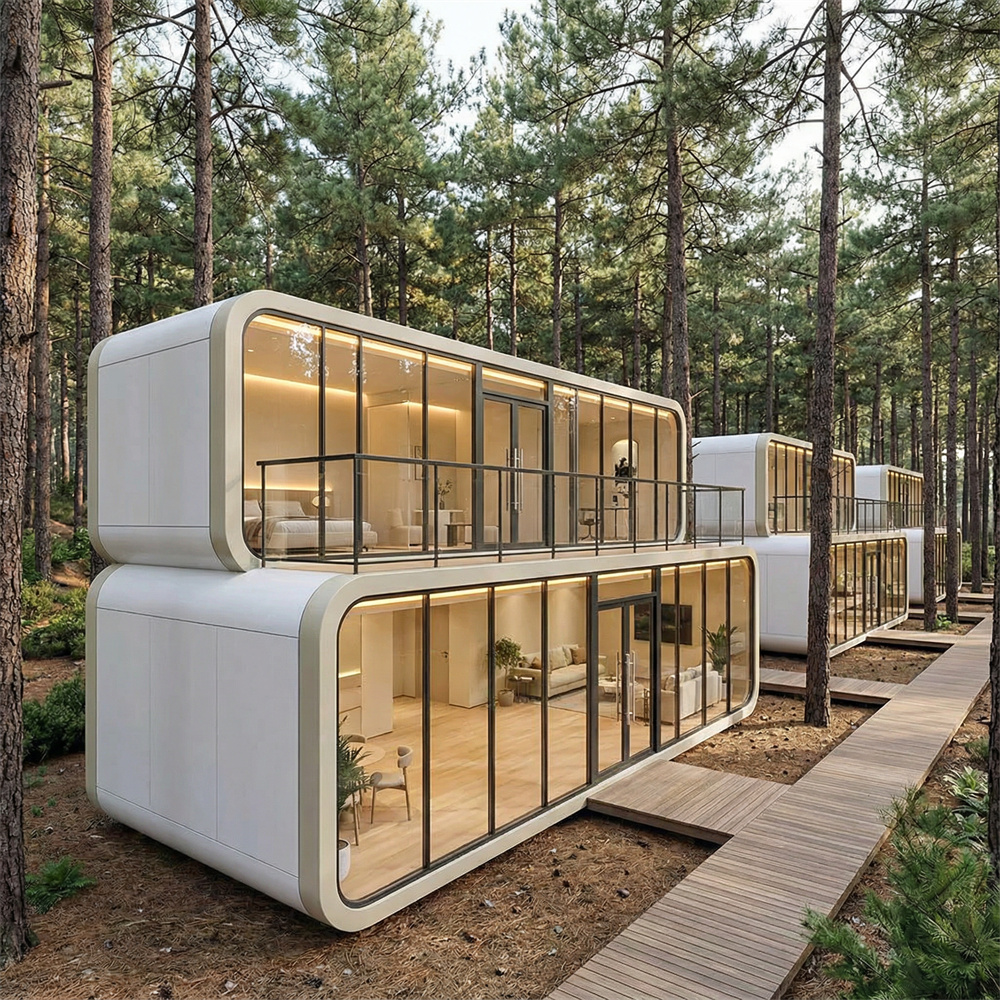 Direkt staplingsbar ljudisolerad och ventilerad Apple Capsule Pod