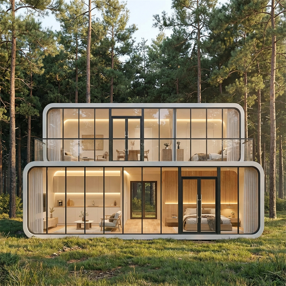 Direkt staplingsbar ljudisolerad och ventilerad Apple Capsule Pod